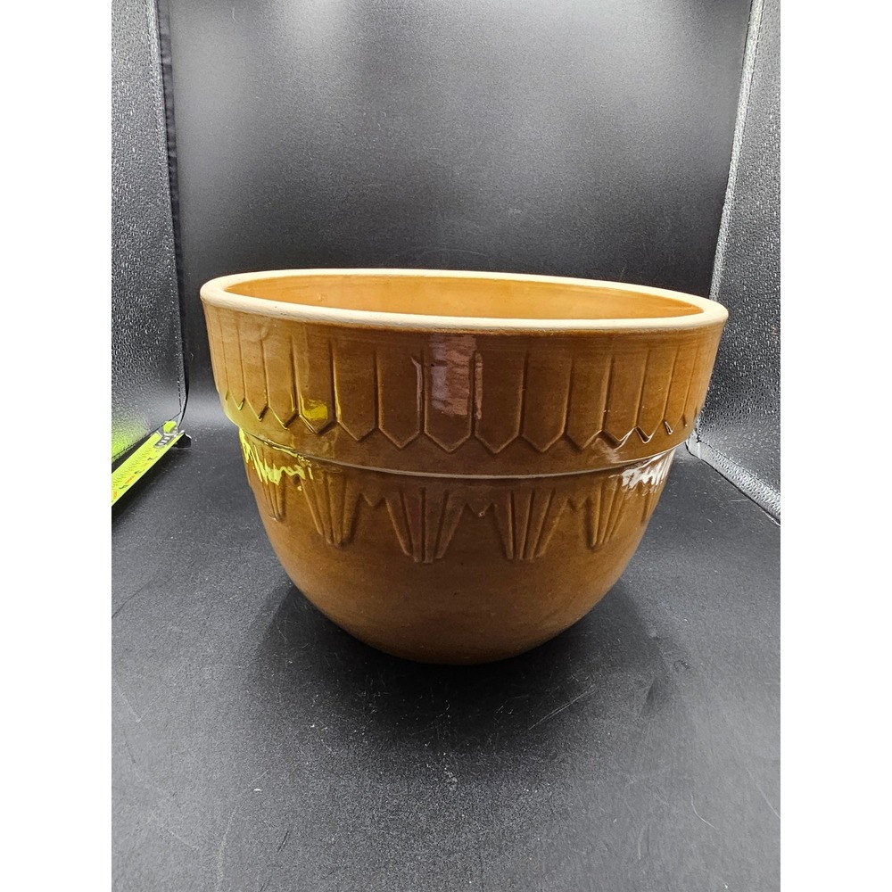 Americana General Stoneware Mixing Bowl Yellowware Star Honey Gold 9 Inch